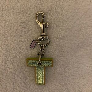 Coach Green Vintage Letter “T” FOB, Keychain, Charm